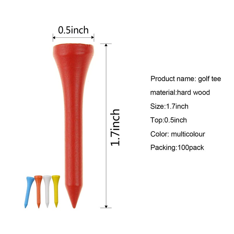 Crestgolf Golf Tees 1-5/8 inch Deluxe Tees Pack of 100 (Mixed Color) - Image 3